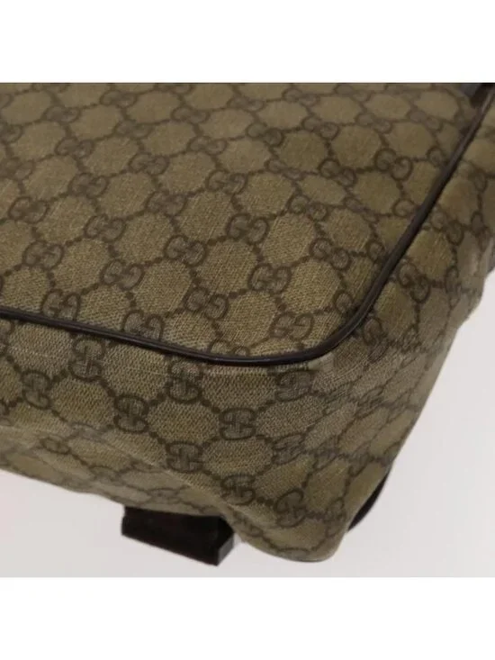 Authentic GUCCI GG Supreme Shoulder Bag PVC Beige Silver 223661 - Picture 7 of 16